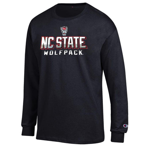 NC State Wolfpack Champion Black Arch Long Sleeve T-Shirt – Red and White Shop