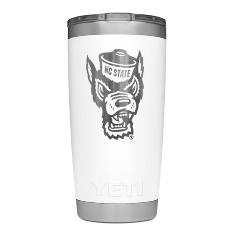 NC State Wolfpack Simple Modern 24 oz White Wolfhead Classic