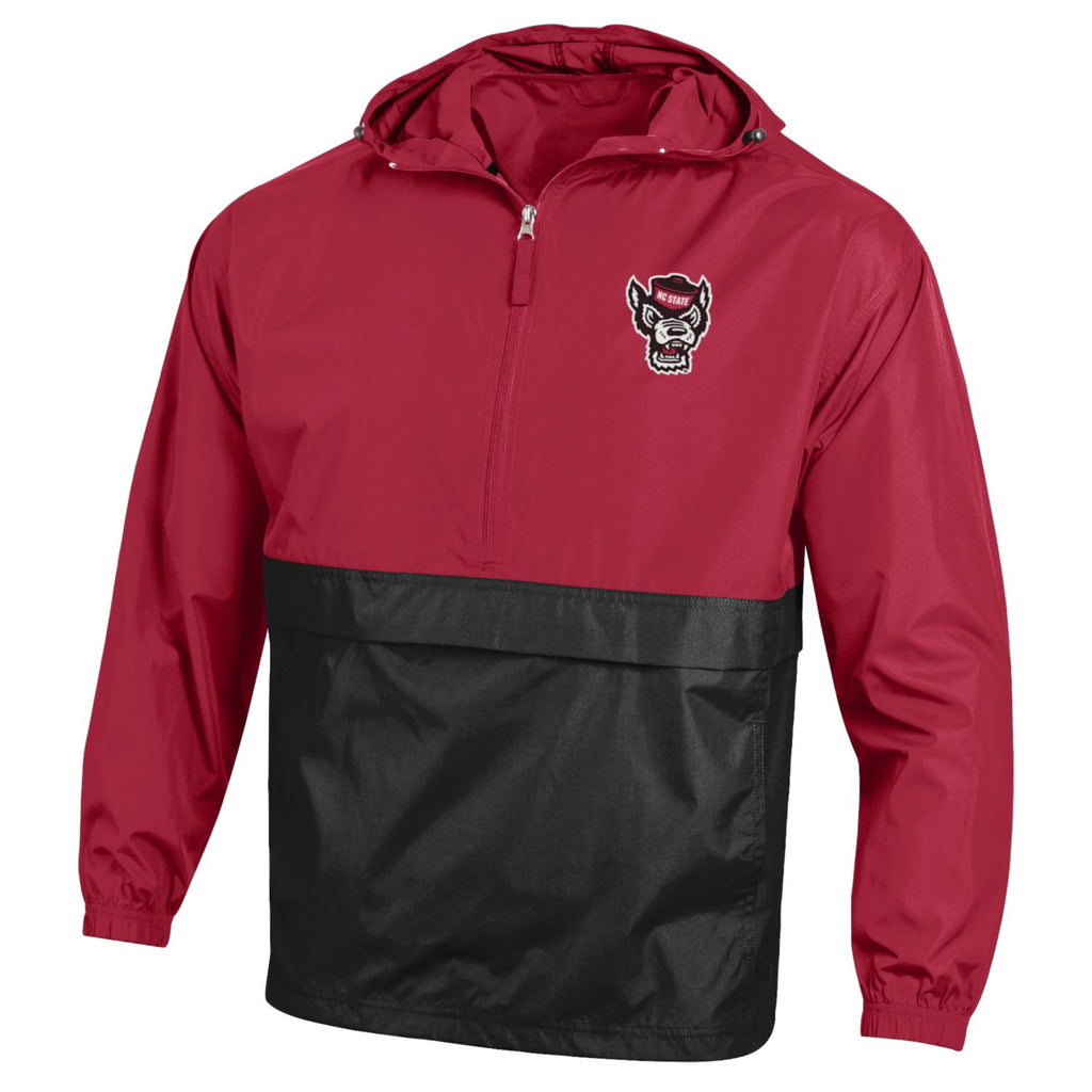 red and black champion jacket