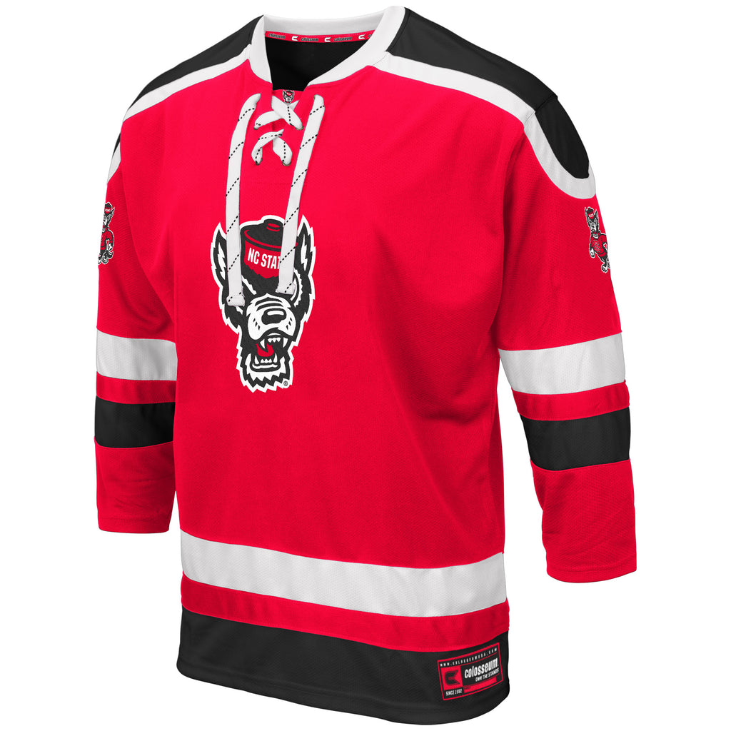 red and white hockey jersey