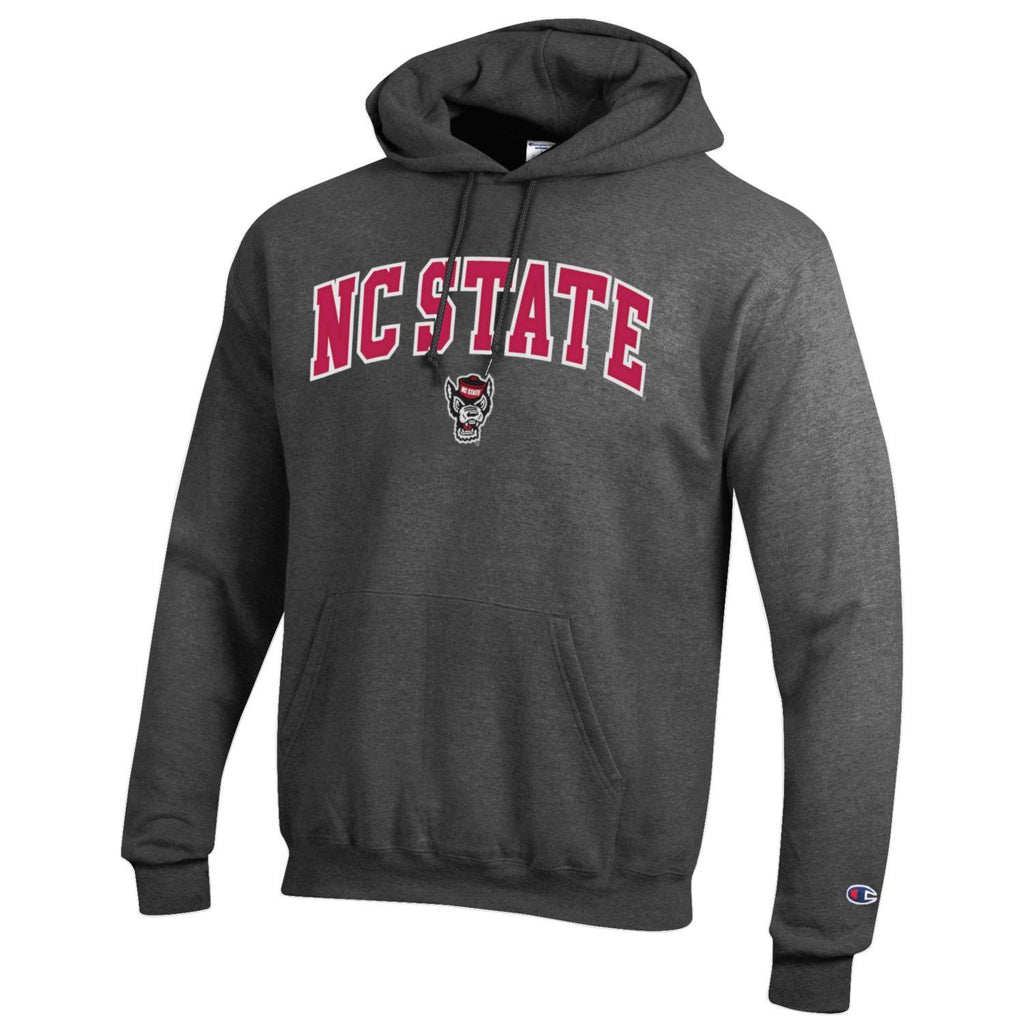 NC State Wolfpack Champion Grey Wolfhead Hooded Sweatshirt – Red and ...