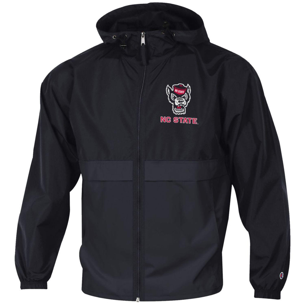 red and black champion jacket