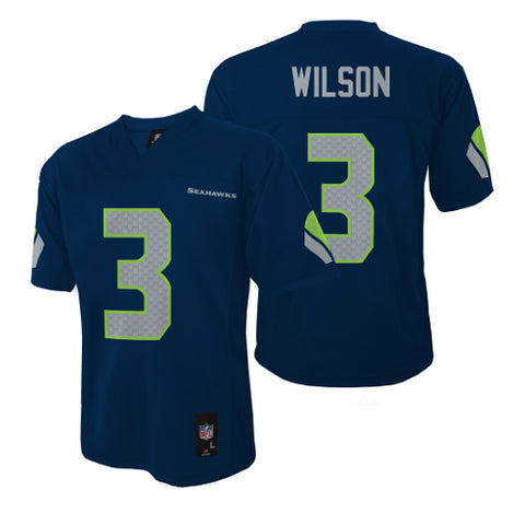 Seattle Seahwaks Russell Wilson #3 kids jersey size L Nike blue