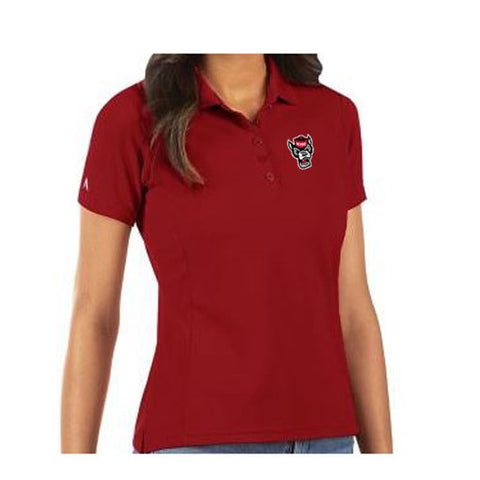 NC State Wolfpack Antigua Black Wolfhead Legacy Pique Polo – Red