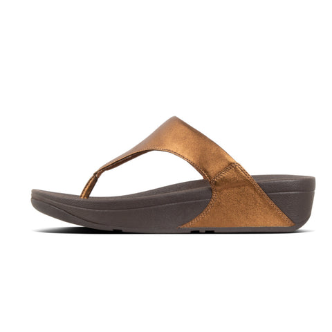 Fitflop Lulu BRONZE Leather Toe Thongs 