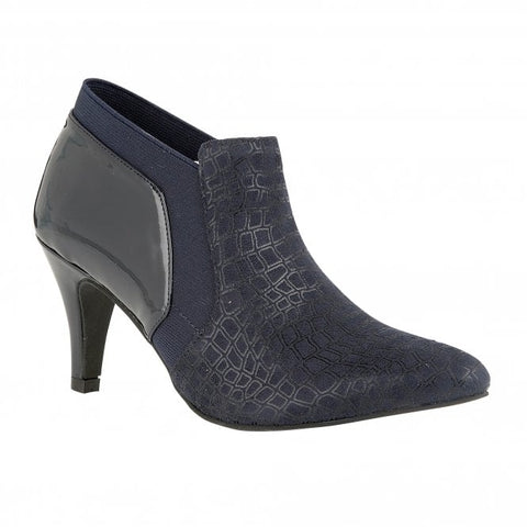 navy patent ankle boots