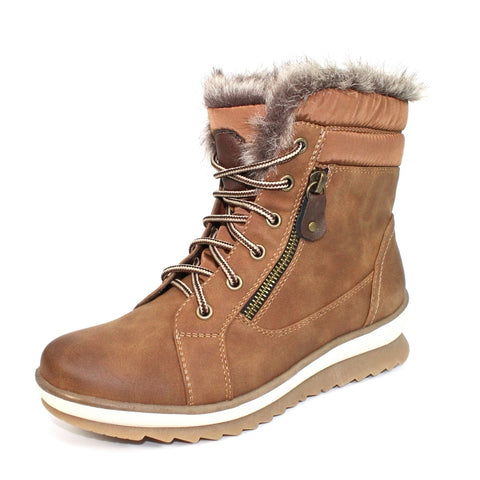 tan faux fur boots