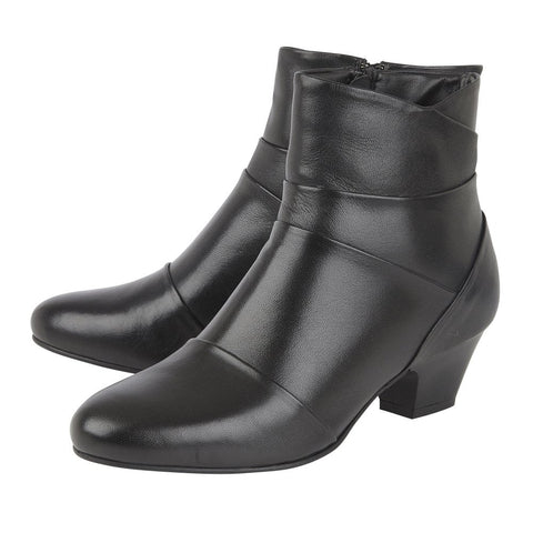 lotus black leather ankle boots