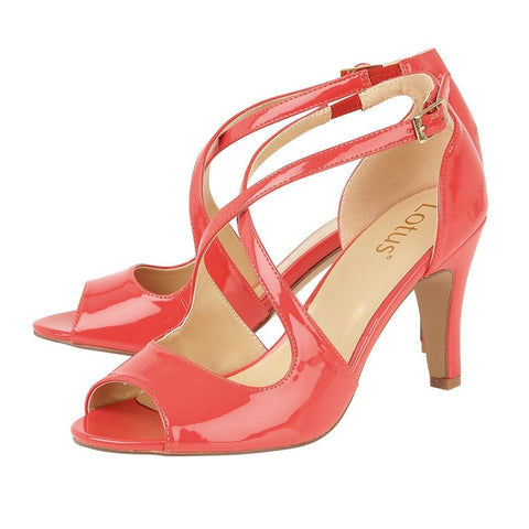 coral patent shoes