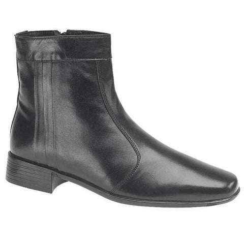 mens black leather side zip boots