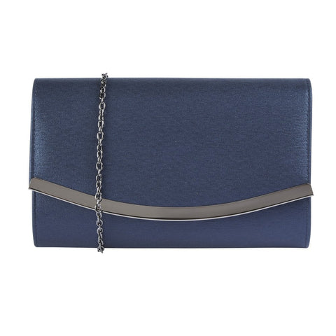 large navy clutch bag