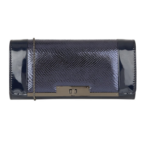 large navy clutch bag