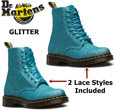 dr martens turquoise glitter