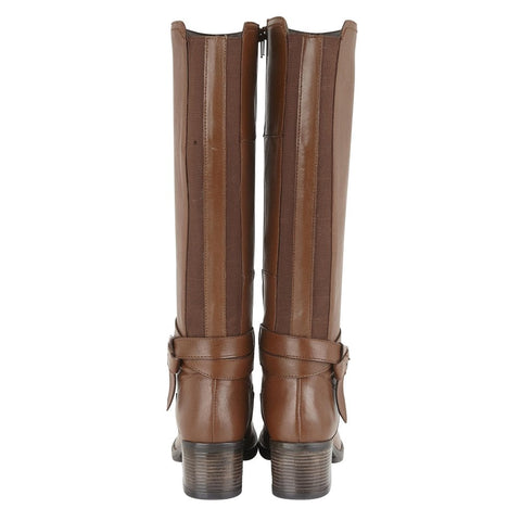 ladies tan leather knee high boots