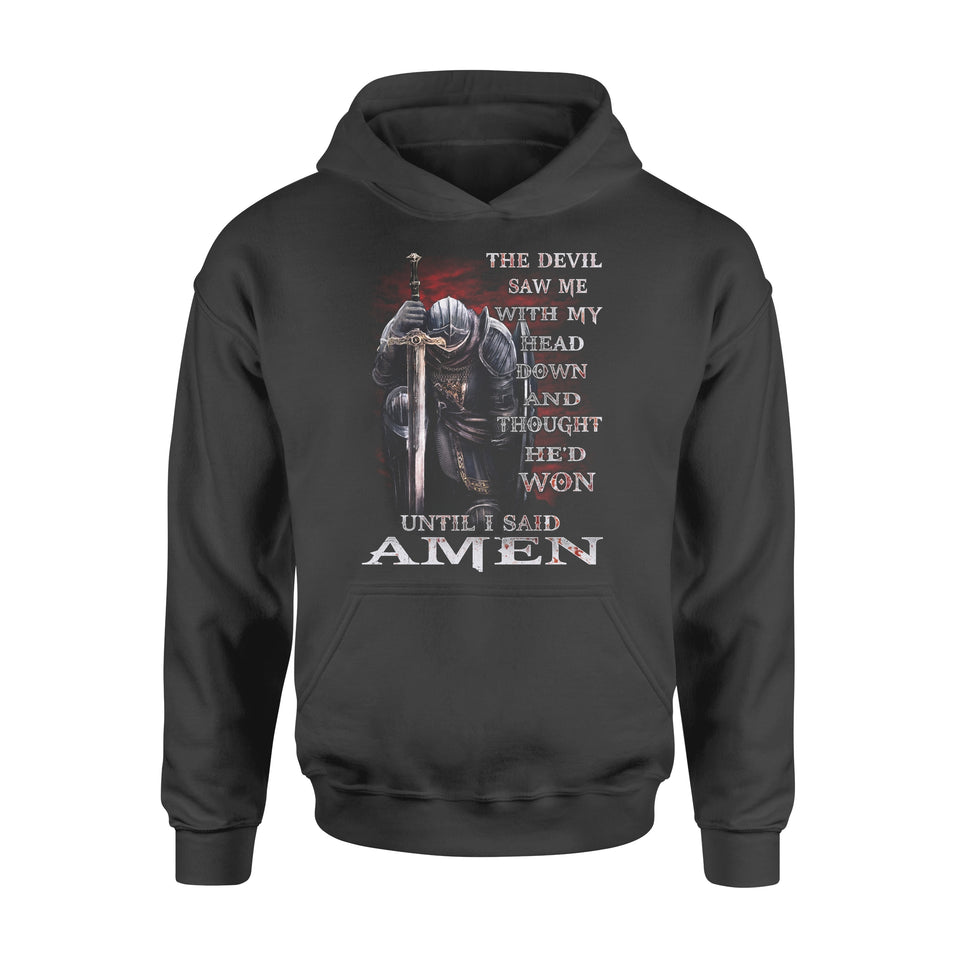 the devil saw me with my head down hoodie