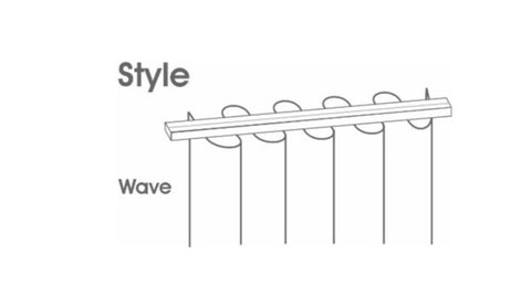 Style Diagram for Blake Cream Lined Wave Pleat Curtains