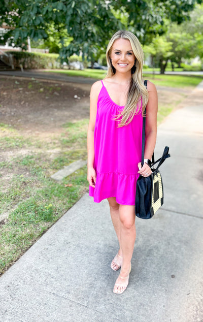 Everything You Want Magenta Tank Dress