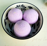 Black raspberry vanilla bath bombs