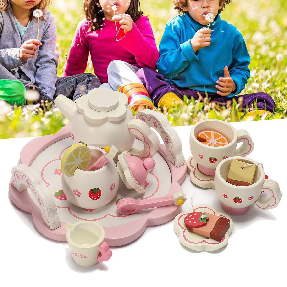 wooden tea party set