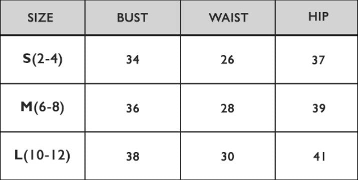 Be Cool Size Chart