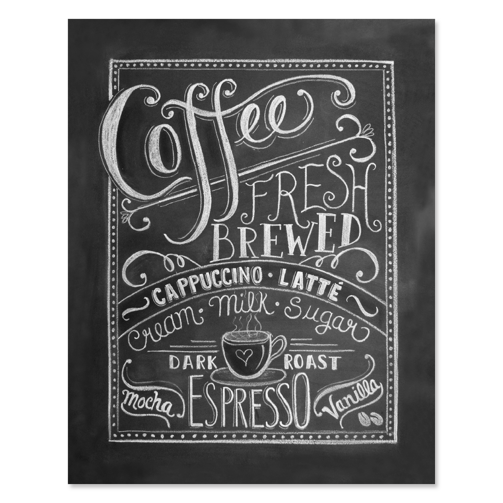 Lily & Val – Coffee Love- Coffee Art Print - Chalkboard Art - Kitchen ...