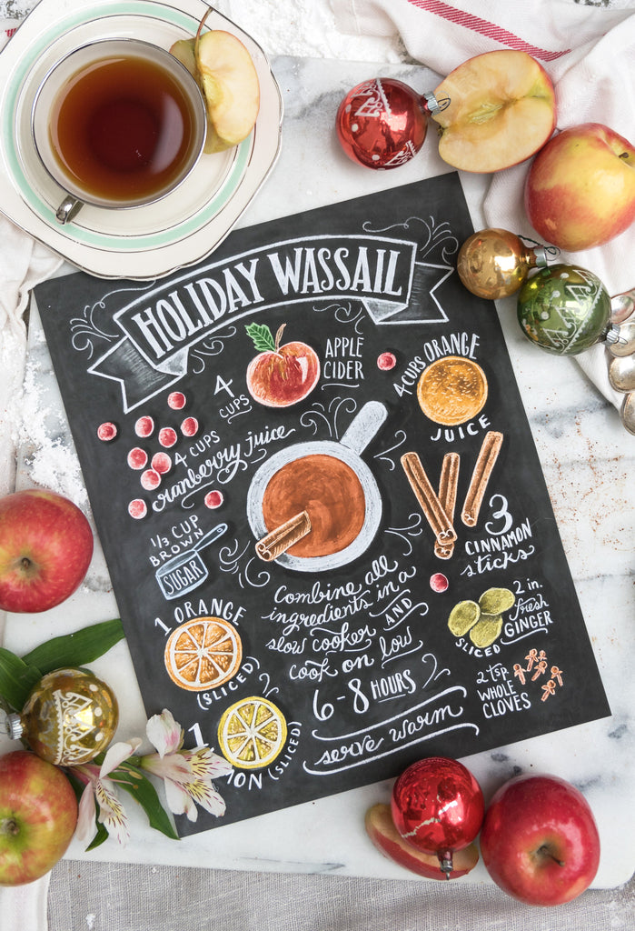 Lily & Val – Wassail Recipe Print - Holiday Recipe Print - Chalkboard ...