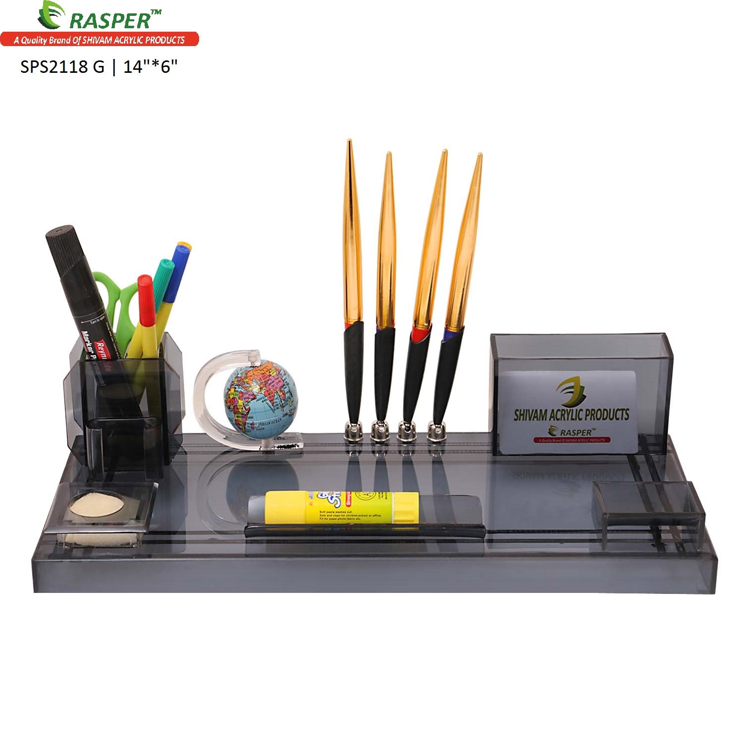Rasper Stylish Multipurpose Acrylic Pen Stand With Globe For Office Ta –  SHIVAM ACRYLIC PRODUCTS