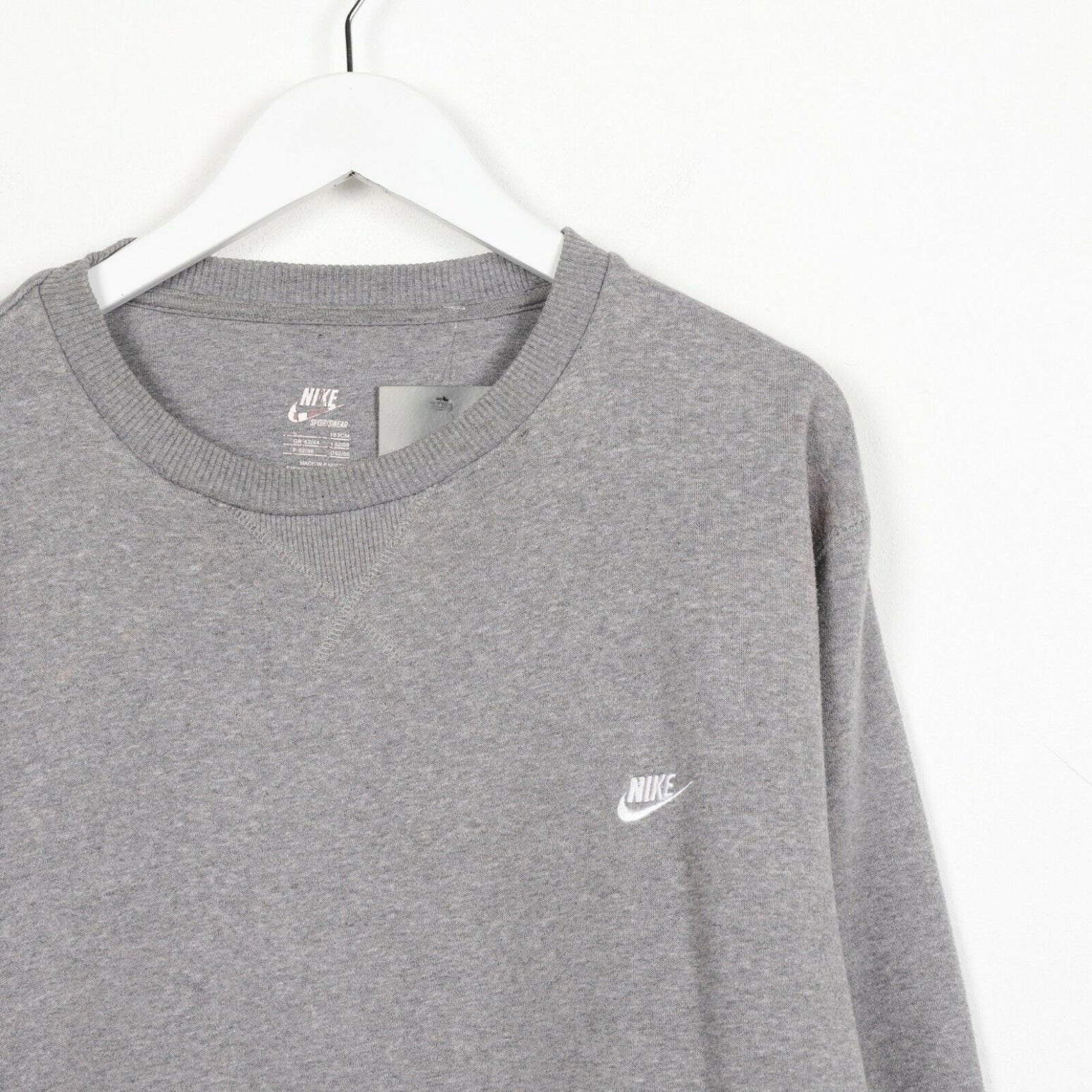 grey nike hoodie small logo