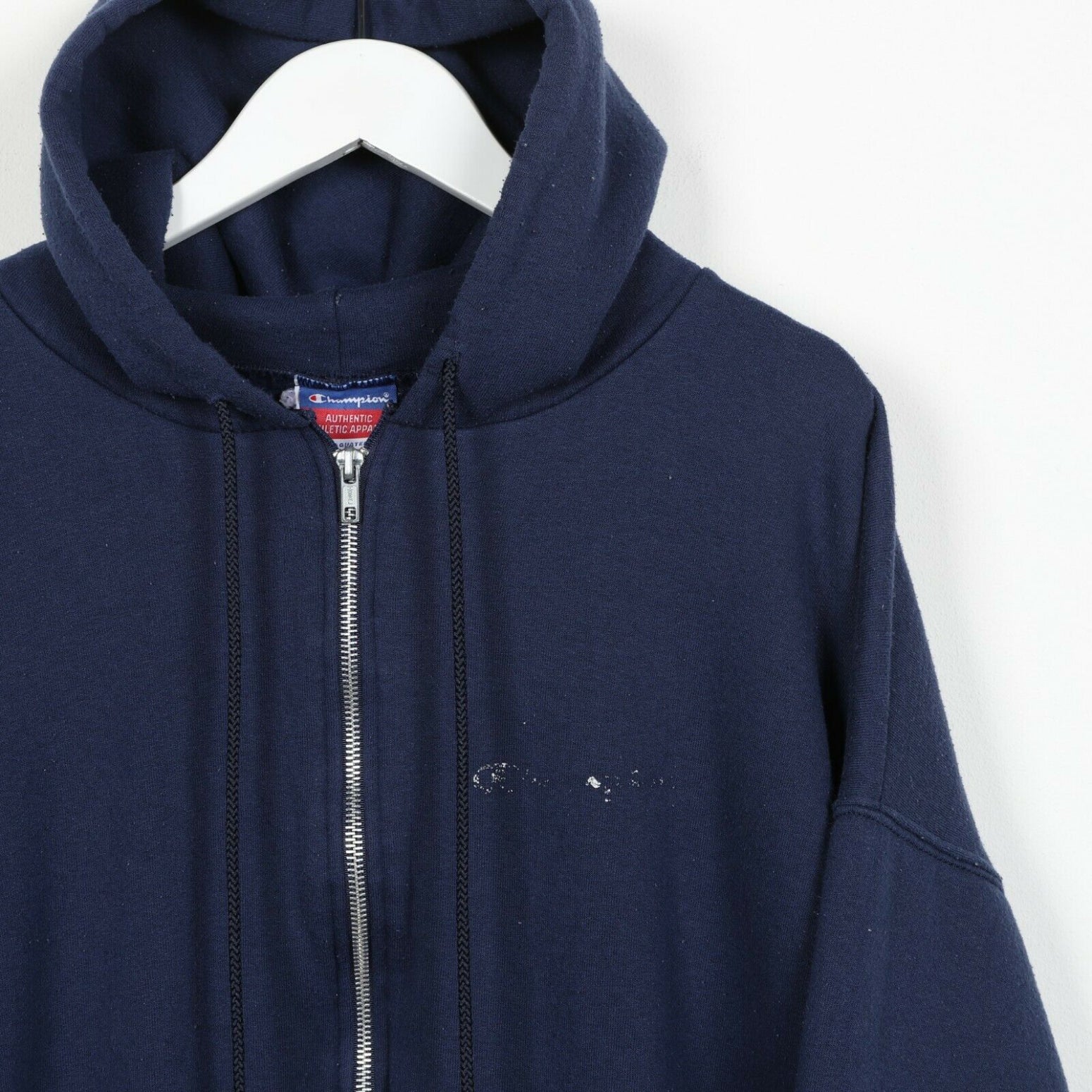 Zip Up Hoodie Sweatshirt Navy Blue | XL 