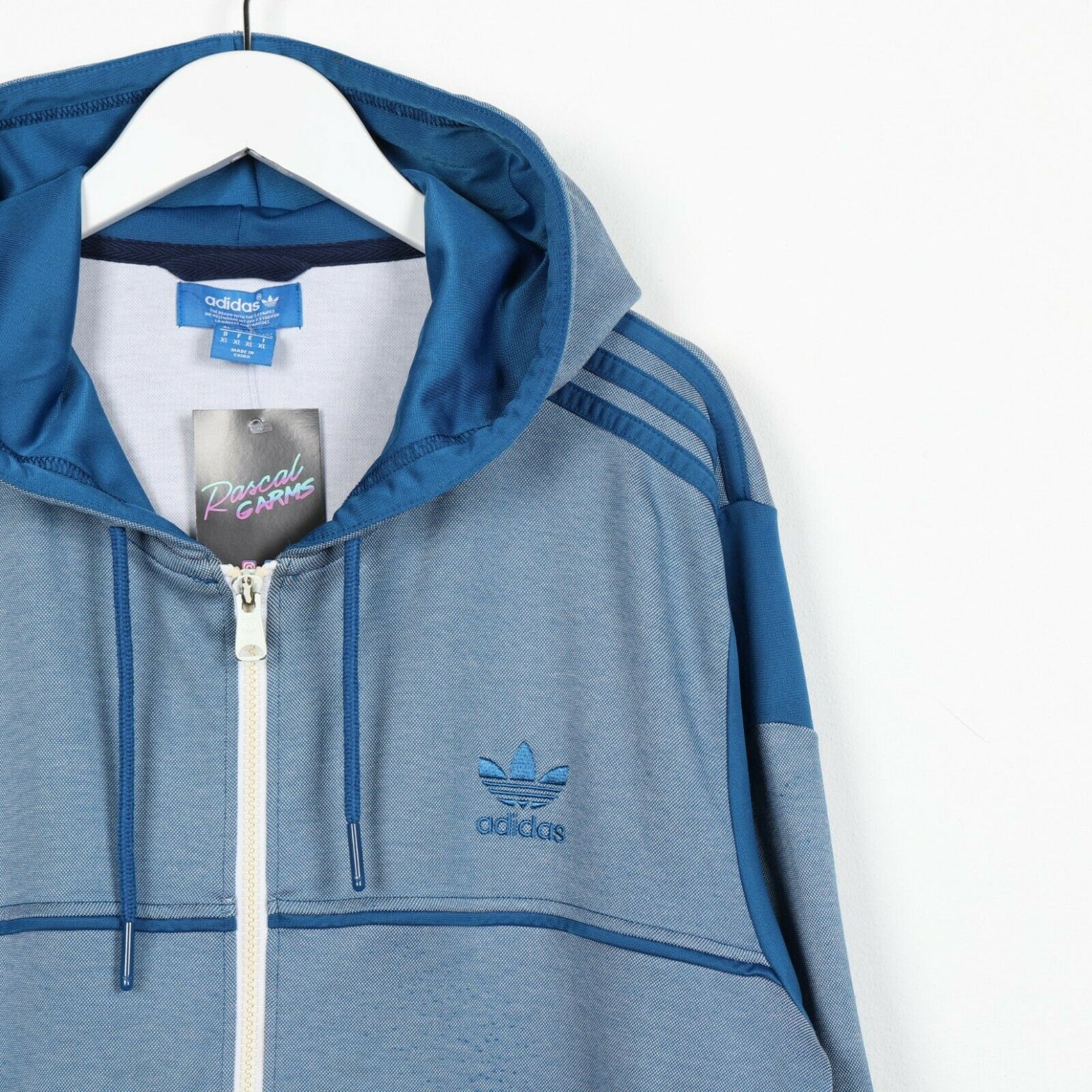 adidas originals zip up hoodie with small logo