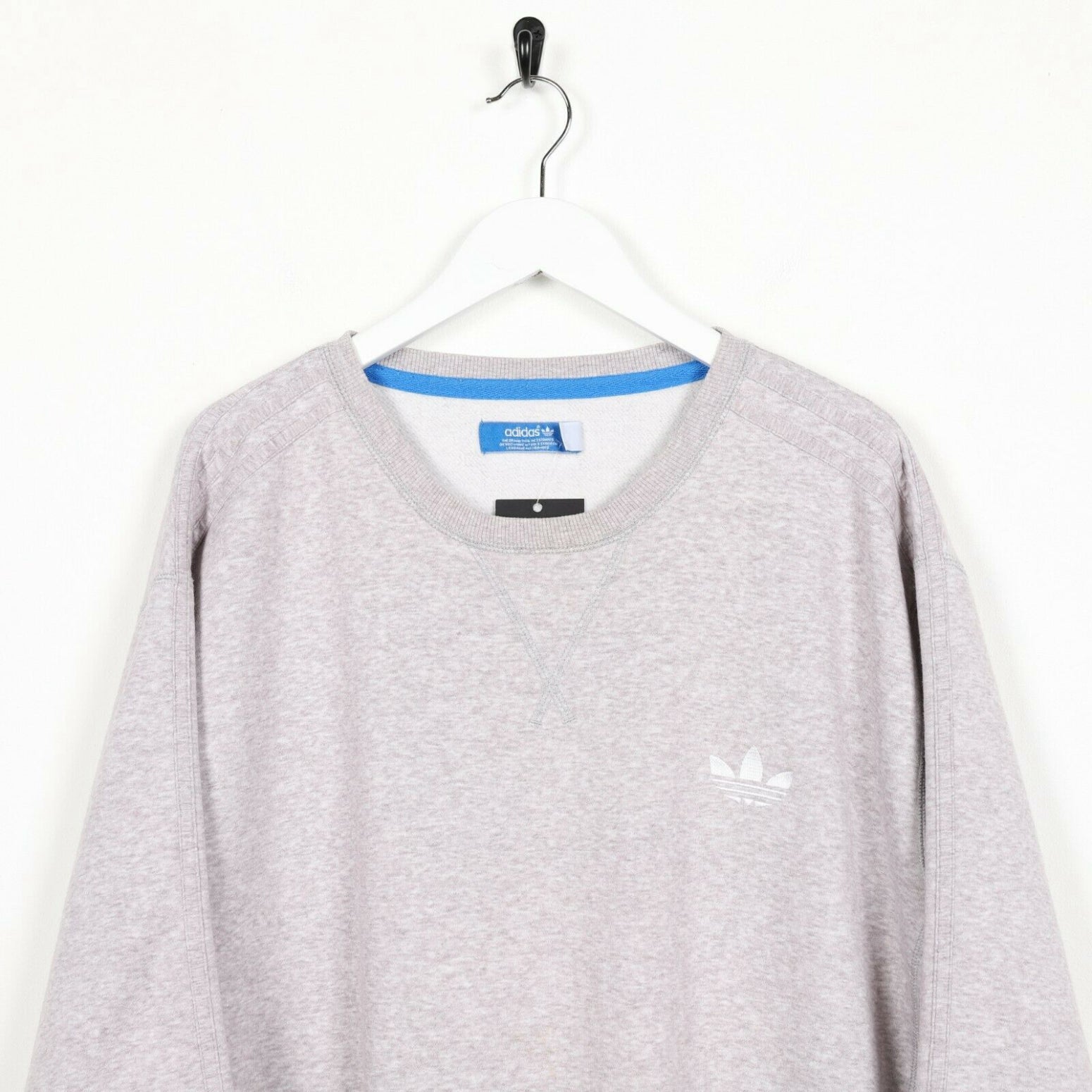 adidas originals sweatshirt with small logo in grey