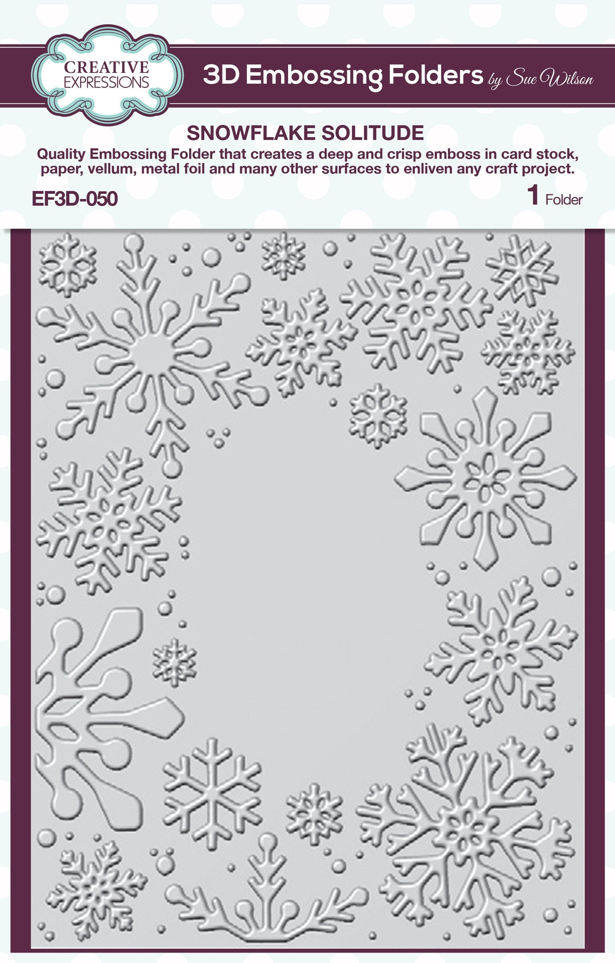 Creative Expressions 5x7in 3D Embossing Folders - Shimmering Snowflakes -  Scrapbooking Made Simple