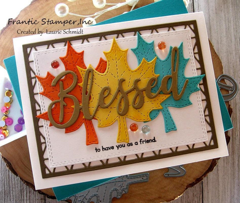 Frantic Stamper Precision Die - Stitched Fall Leaves – Ecstasy Crafts