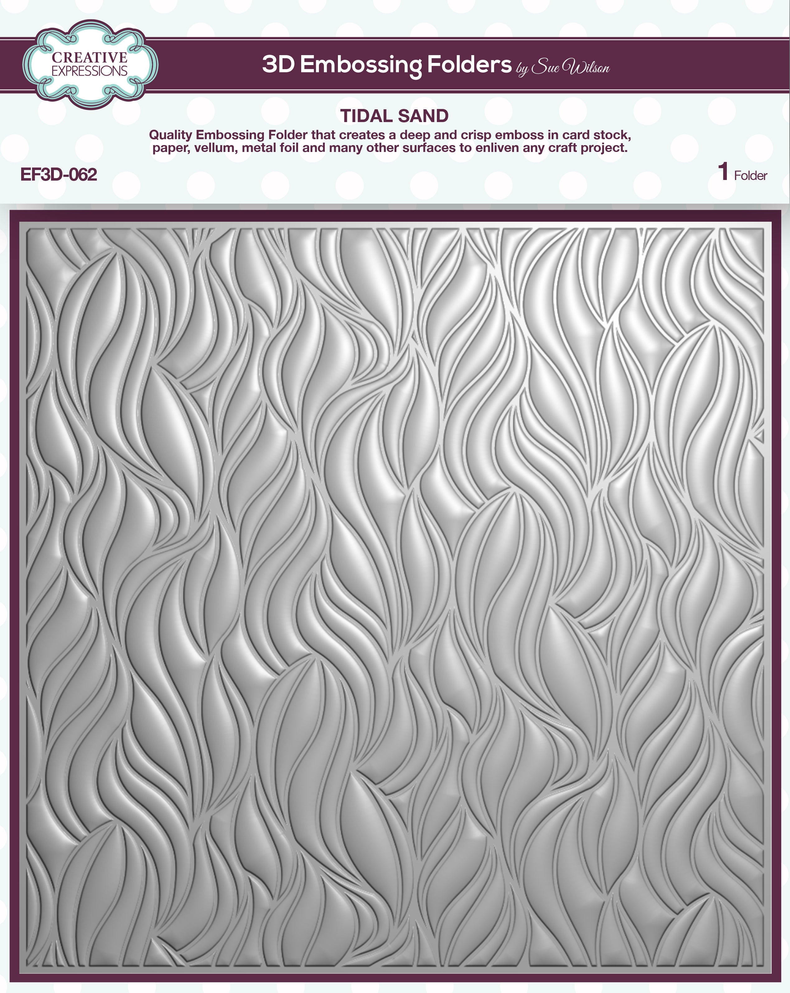 Creative Expressions Padded Quilt 8 in x 8 in 3D Embossing Folder