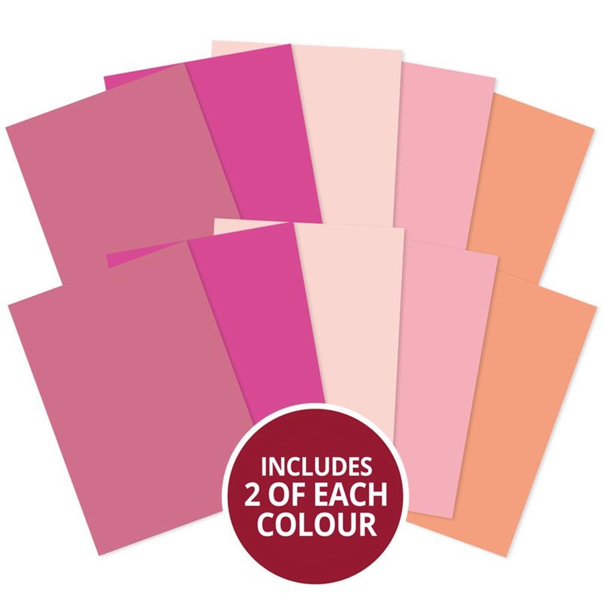 Hunkydory Crafts Adorable Scorable A4 Cardstock x 10 Sheets - Pink Shades