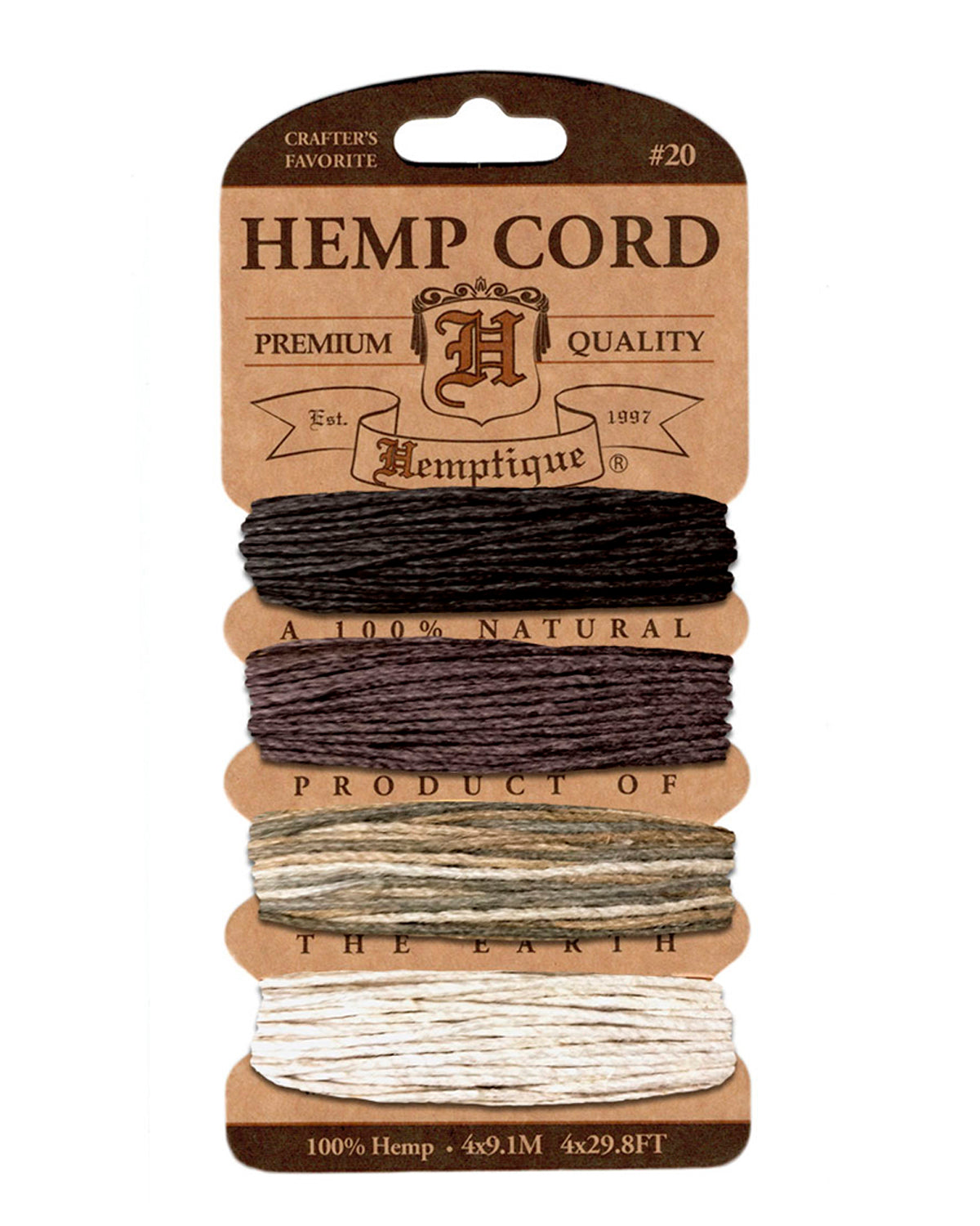 Hemptique #20 Variegated Hemp Cord Ball 100G 400FT - Rainbow