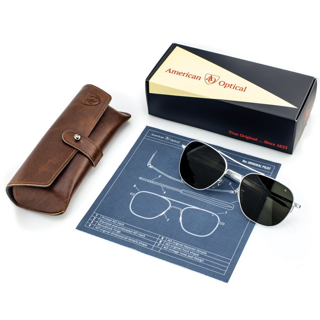 AO EYEWEAR | Original Pilot Sunglasses I Gold Grey | HANSEN Garments