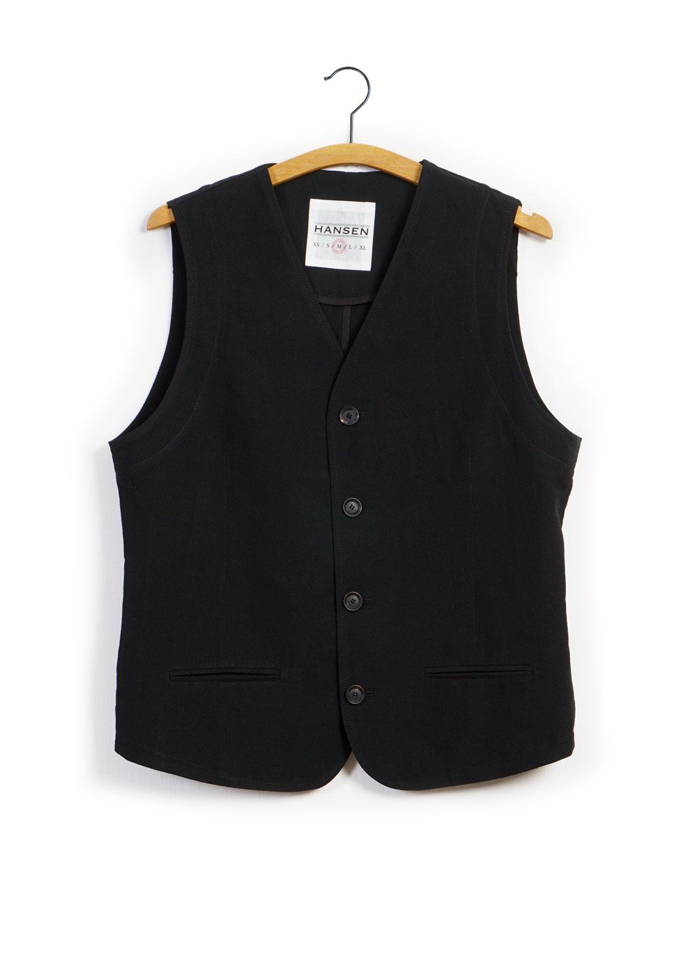 DANIEL | Four Button Waistcoat | Black | HANSEN Garments