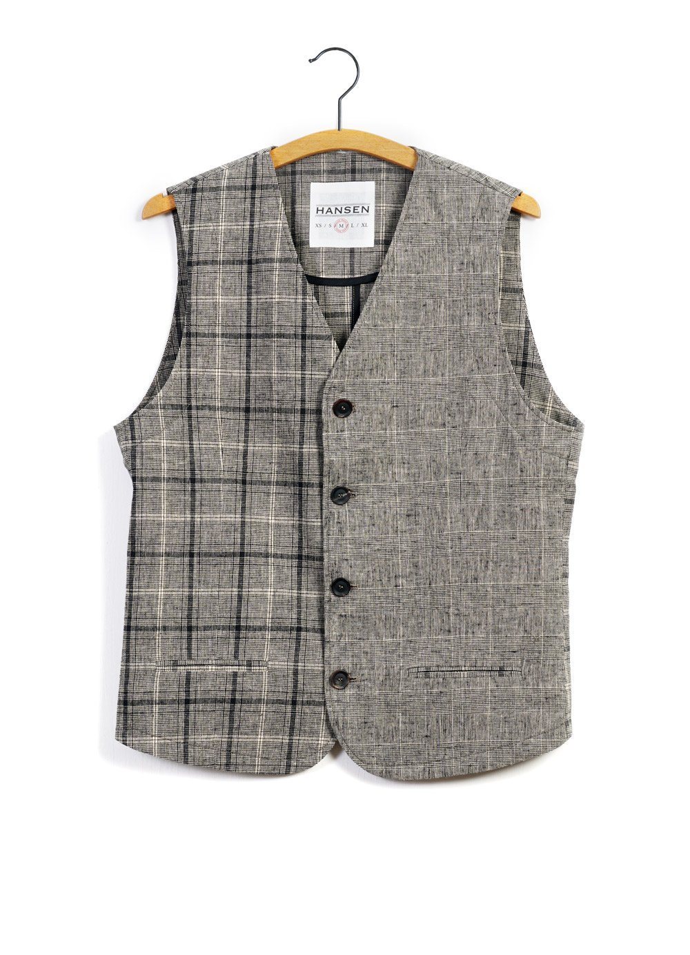 DANIEL | Four Button Waistcoat | Mixed Check | HANSEN Garments