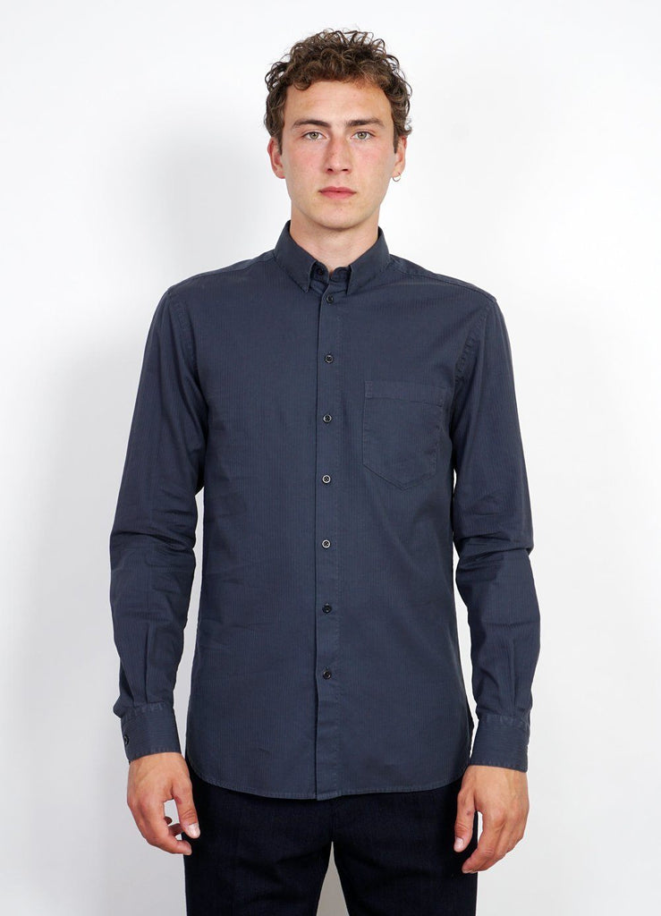 HAAKON | Hidden Button Down Shirt | Blues | HANSEN Garments