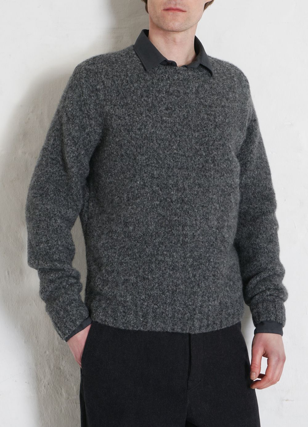 HANSEN GARMENTS - LEONARD | Knitted Crew Neck Sweater | Ashes - HANSEN Garments