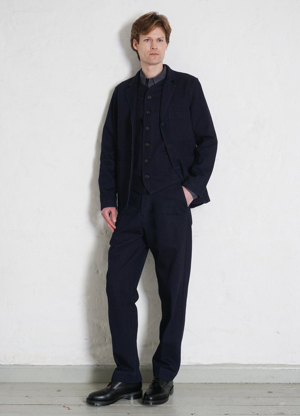 NICOLAI | Informal 3-button Blazer | Black Indigo | HANSEN Garments