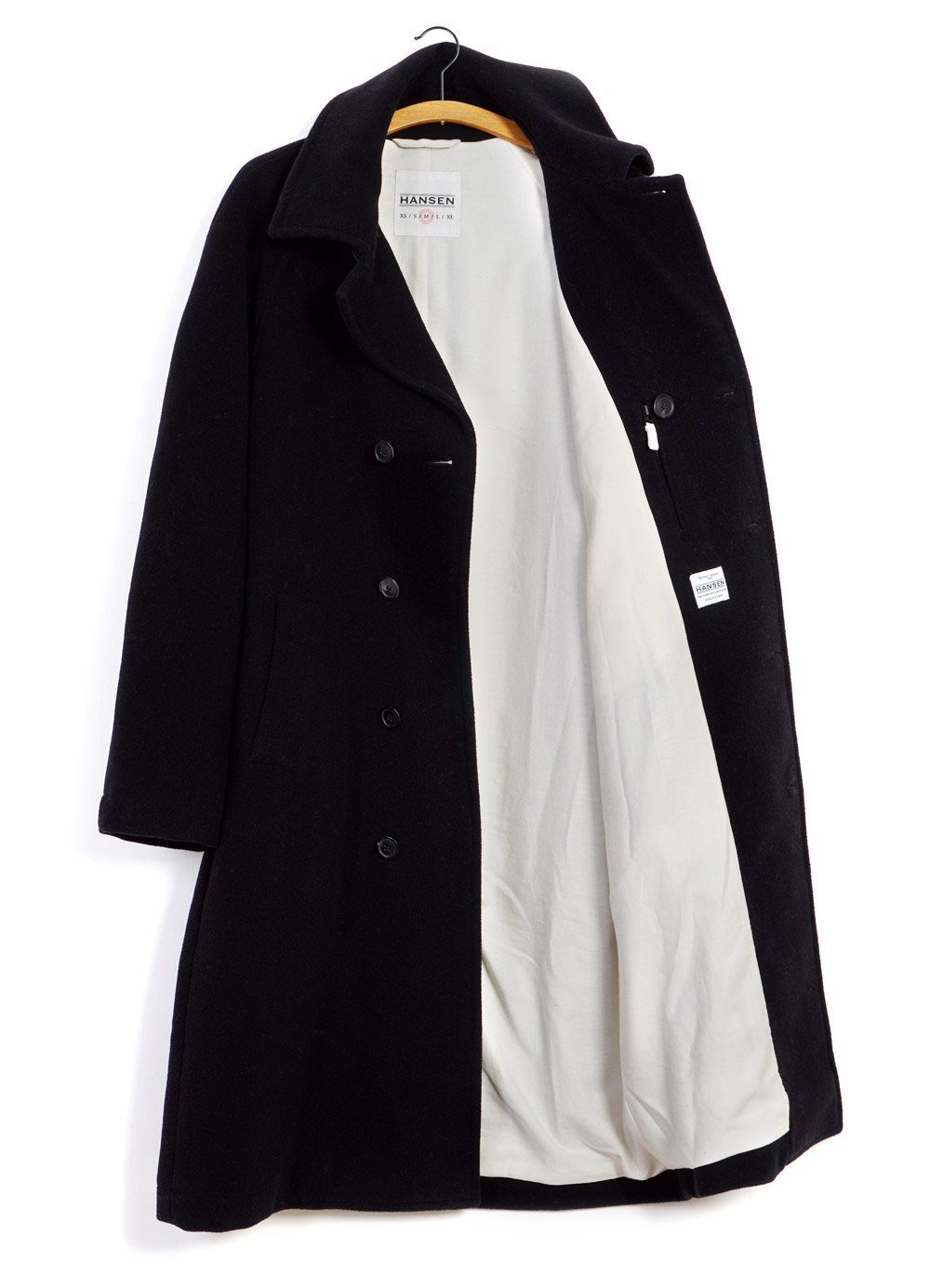SIGFRED | Long Double Face Wool Coat | Black | HANSEN Garments
