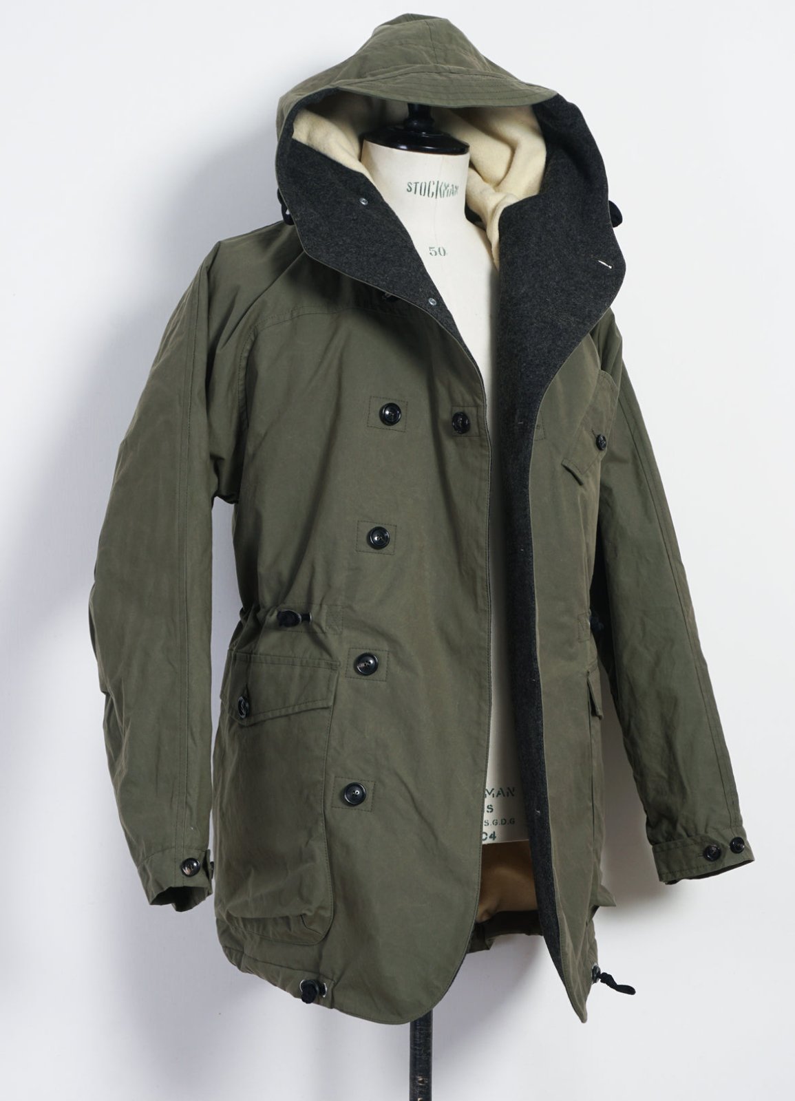 STORM | Hooded Waxed Cotton Parka | Khaki Green | HANSEN Garments