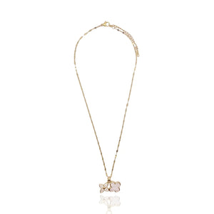 Double Pendant Clover Cz necklace - Haute Jewels