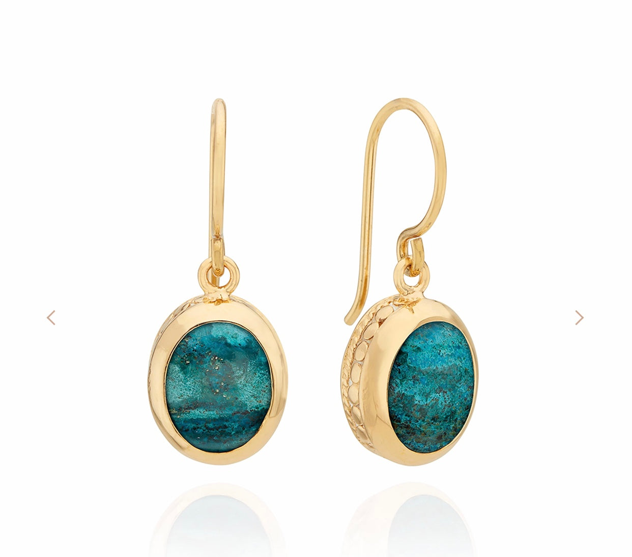 Chrysocolla oval earrings
