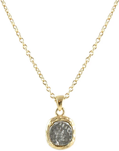 Gold Pavia Pave & Frame Necklace