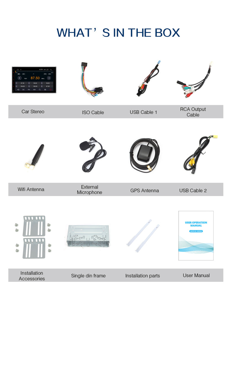 10 inch car stereo packing list