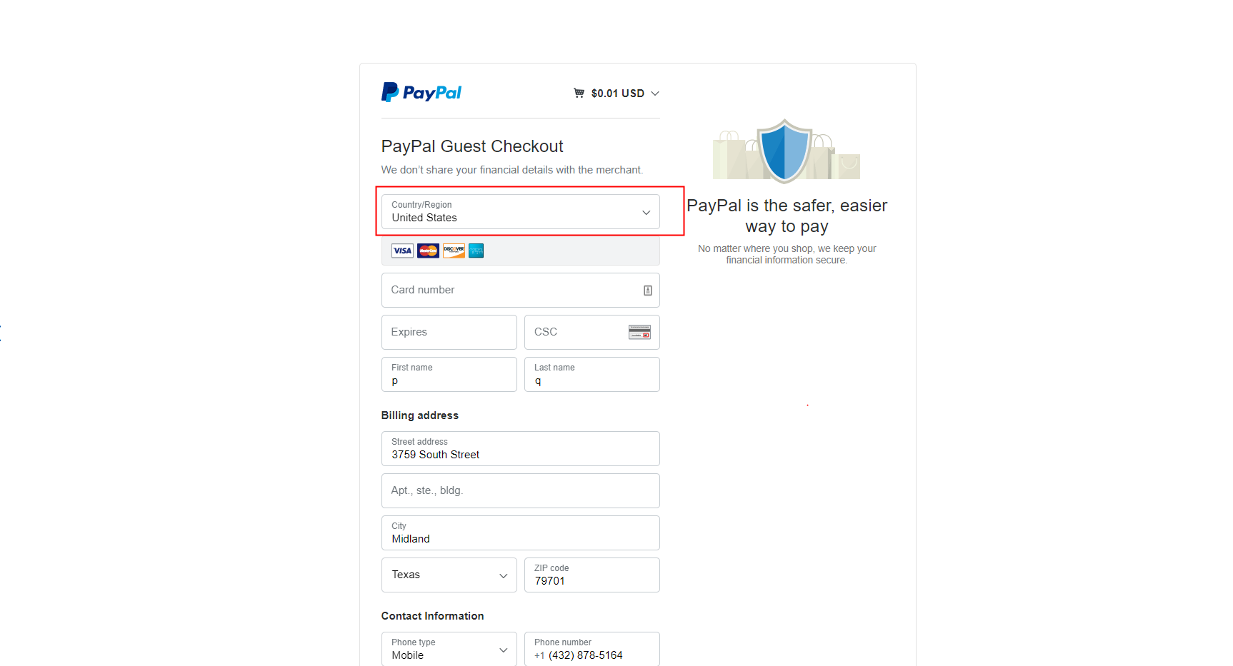 How to make a payment without a Paypal account?