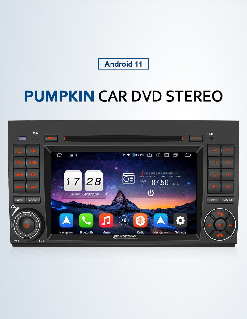 Mercedes pumpkin Android 11 car radio